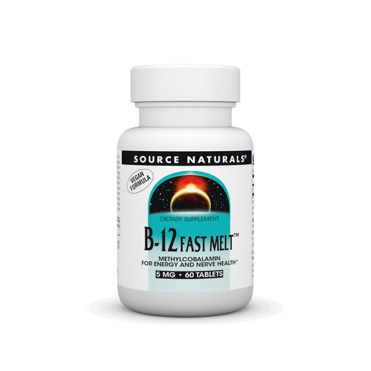 Botella Vitamina B-12 Source Naturals 60 tabletas veganas disolución rápida