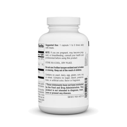 Parte trasera envase Source Naturals vitamina C palmitato de ascorbilo