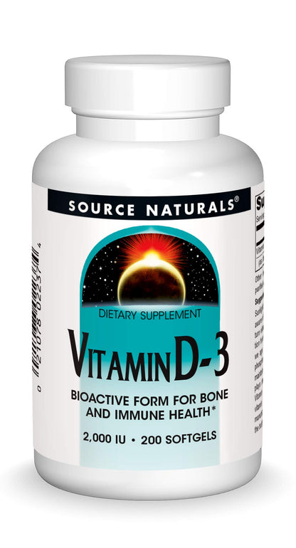 Source Naturals Vitamina D3 2000 UI caja 200 cápsulas blandas