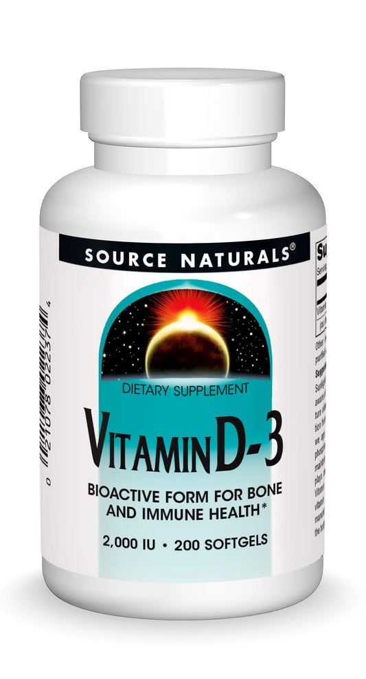 Source Naturals Vitamina D3 2000 UI caja 200 cápsulas blandas