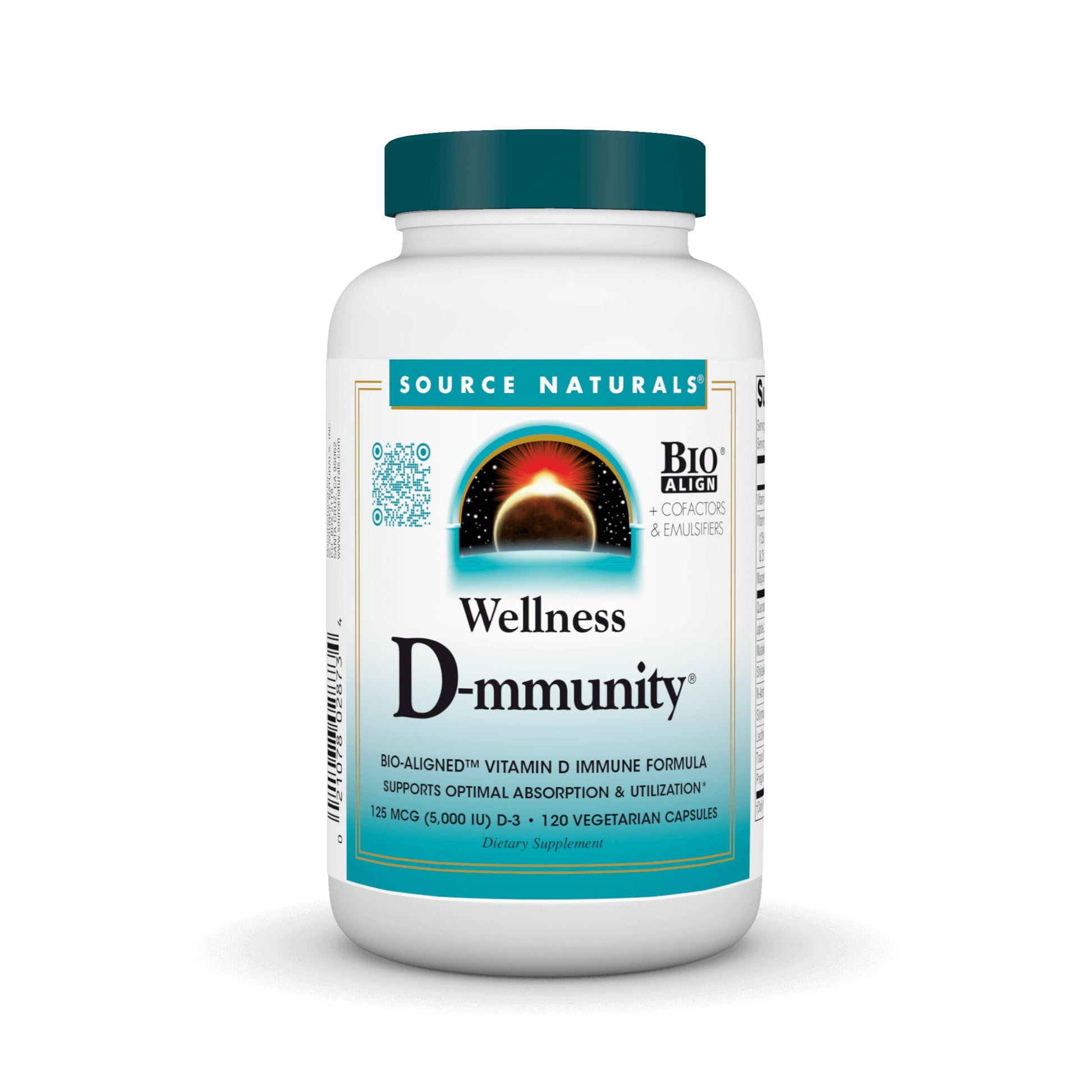Source Naturals Wellness D-mmunity suplemento vitamina D 120 cápsulas vegetarianas