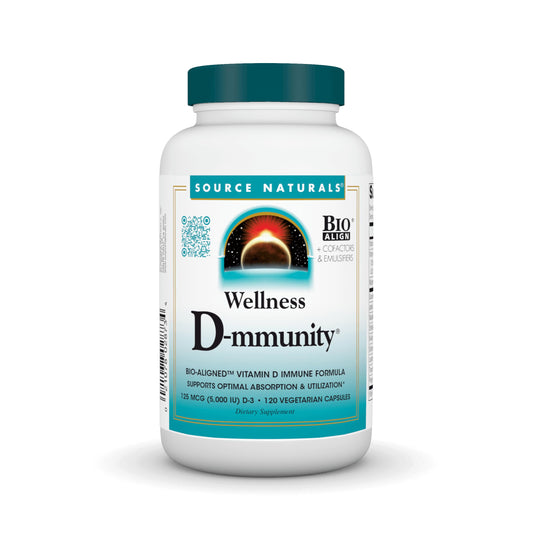 Source Naturals Wellness D-mmunity suplemento vitamina D 120 cápsulas vegetarianas