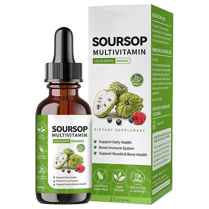 Frasco de Soursop Graviola 60ml para salud diaria.
