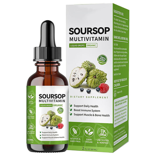 Frasco de Soursop Graviola 60ml para salud diaria.