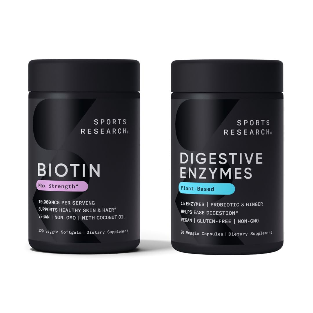 Paquete de biotina y enzimas con probióticos de Sports Research