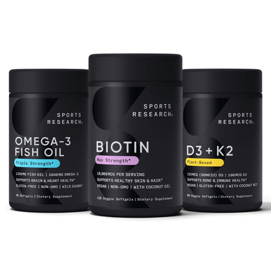 Sports Research Biotina vegana 10,000 mcg 120 cápsulas