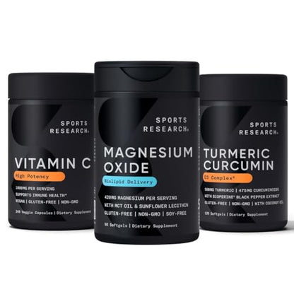 Pack multivitaminas Sports Research con vitamina C, magnesio y cúrcuma
