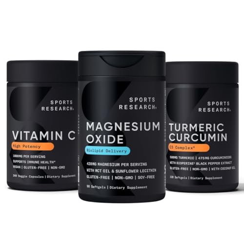 Pack multivitaminas Sports Research con vitamina C, magnesio y cúrcuma