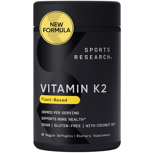 Envase Sports Research vitamina K2 MK7 60 cápsulas vegetales