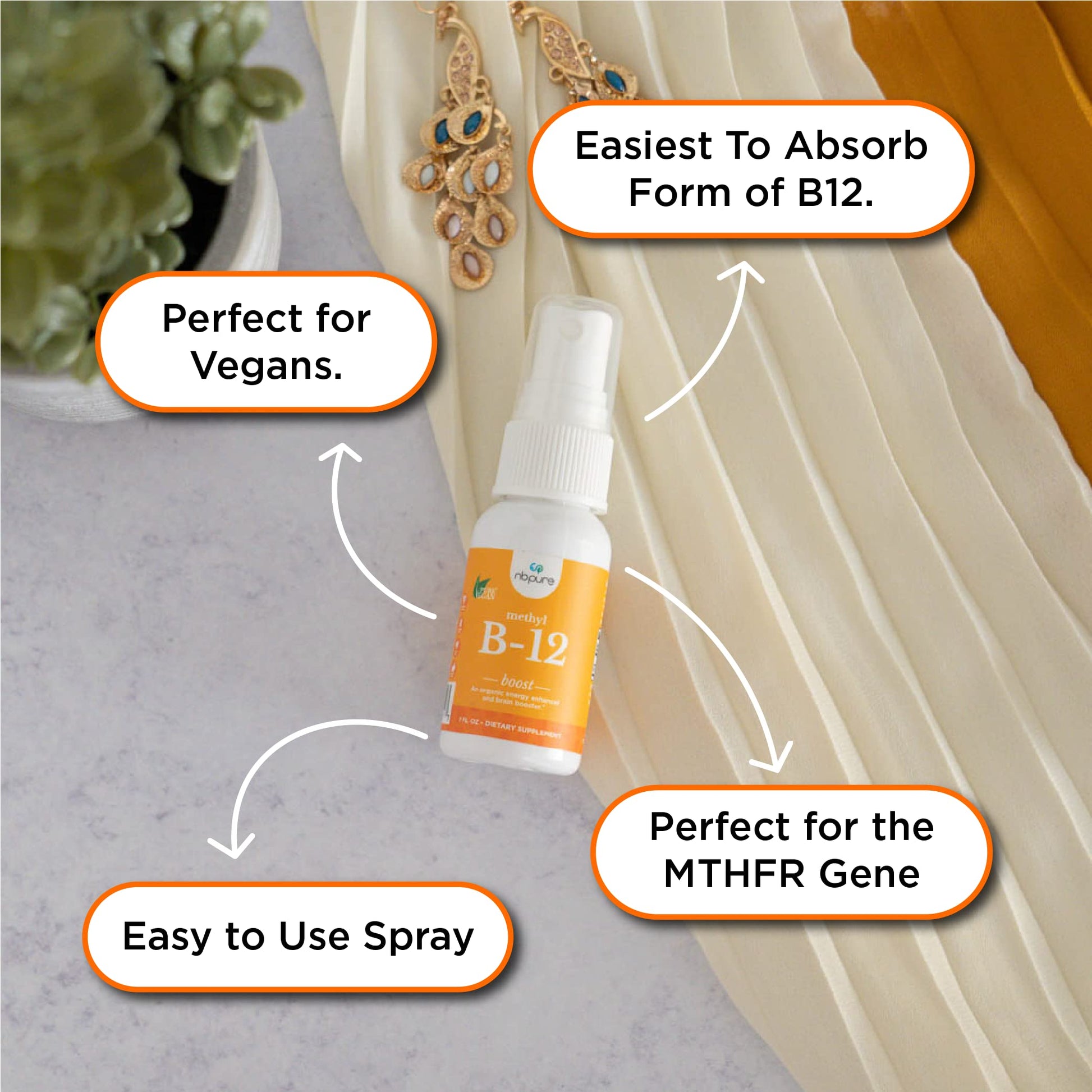Spray de Metilfolato B9 Pure Vegan para apoyo celular