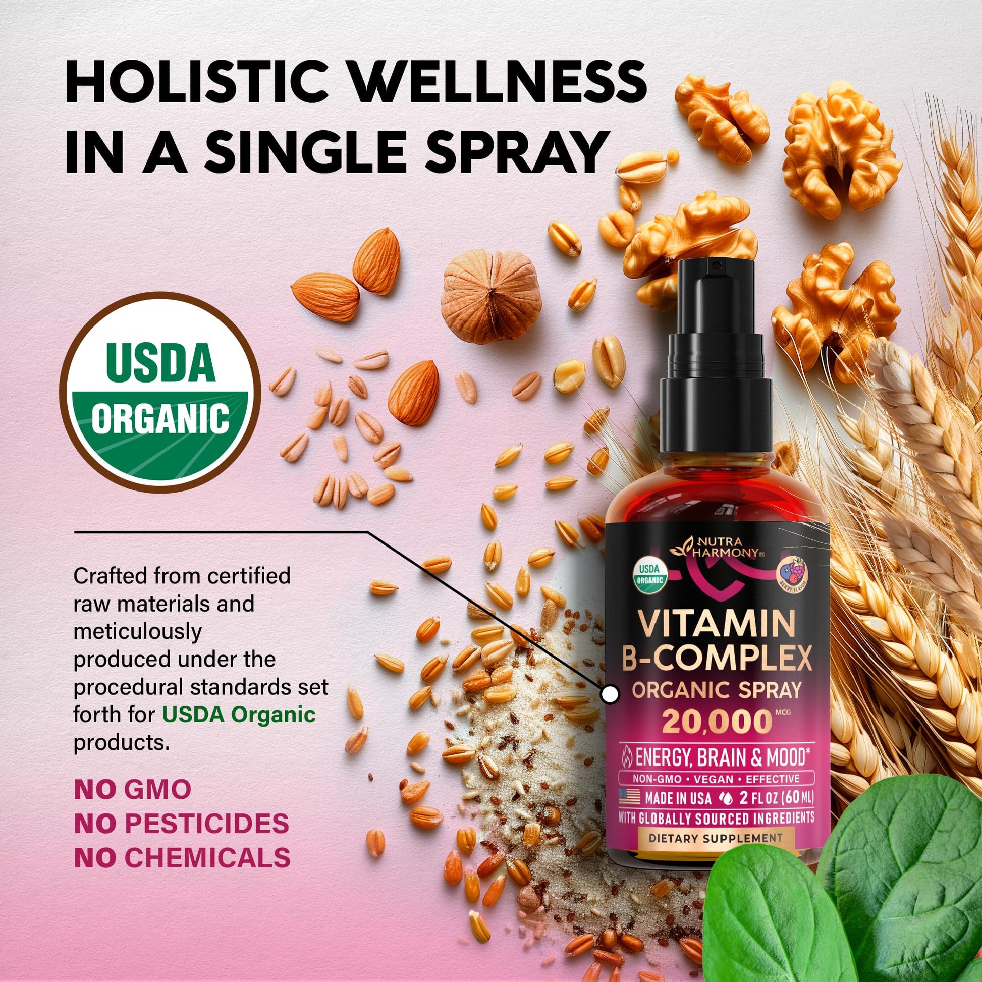Spray vitamina B para energía y vitalidad Nutraharmony