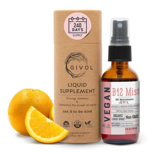 Spray vitamina B12 orgánica vegana GIVOL 1 onza