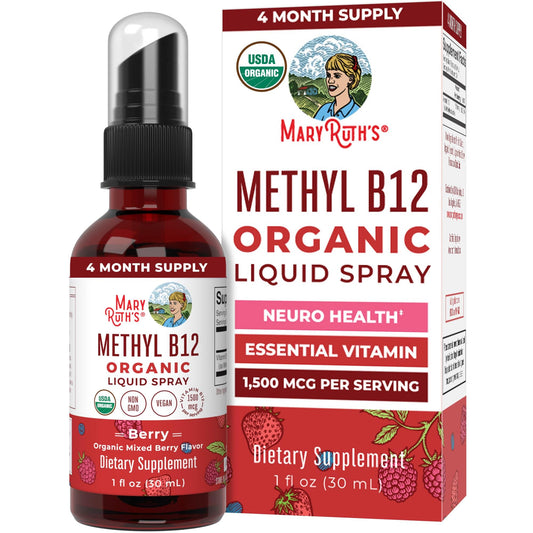 Spray vitamina b12 vegano maryruth con sabor a baya