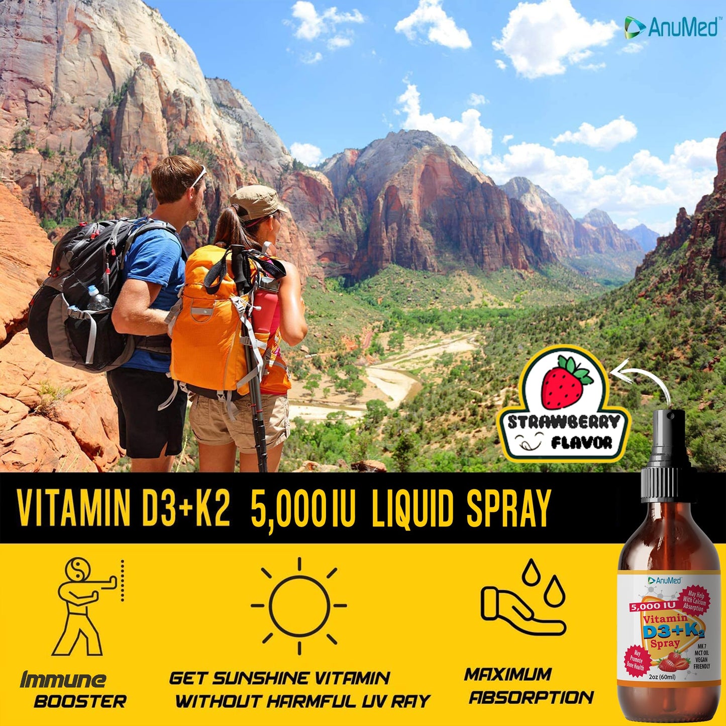 Spray vitamínico líquido para salud ósea e inmunología diaria
