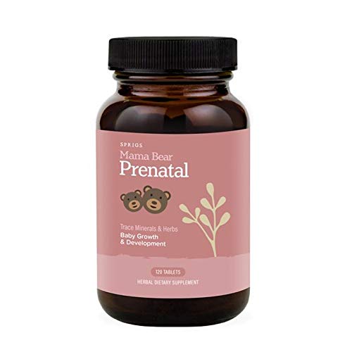 Sprigs Mama Bear vitaminas prenatales cápsulas orgánicas 120 tabletas