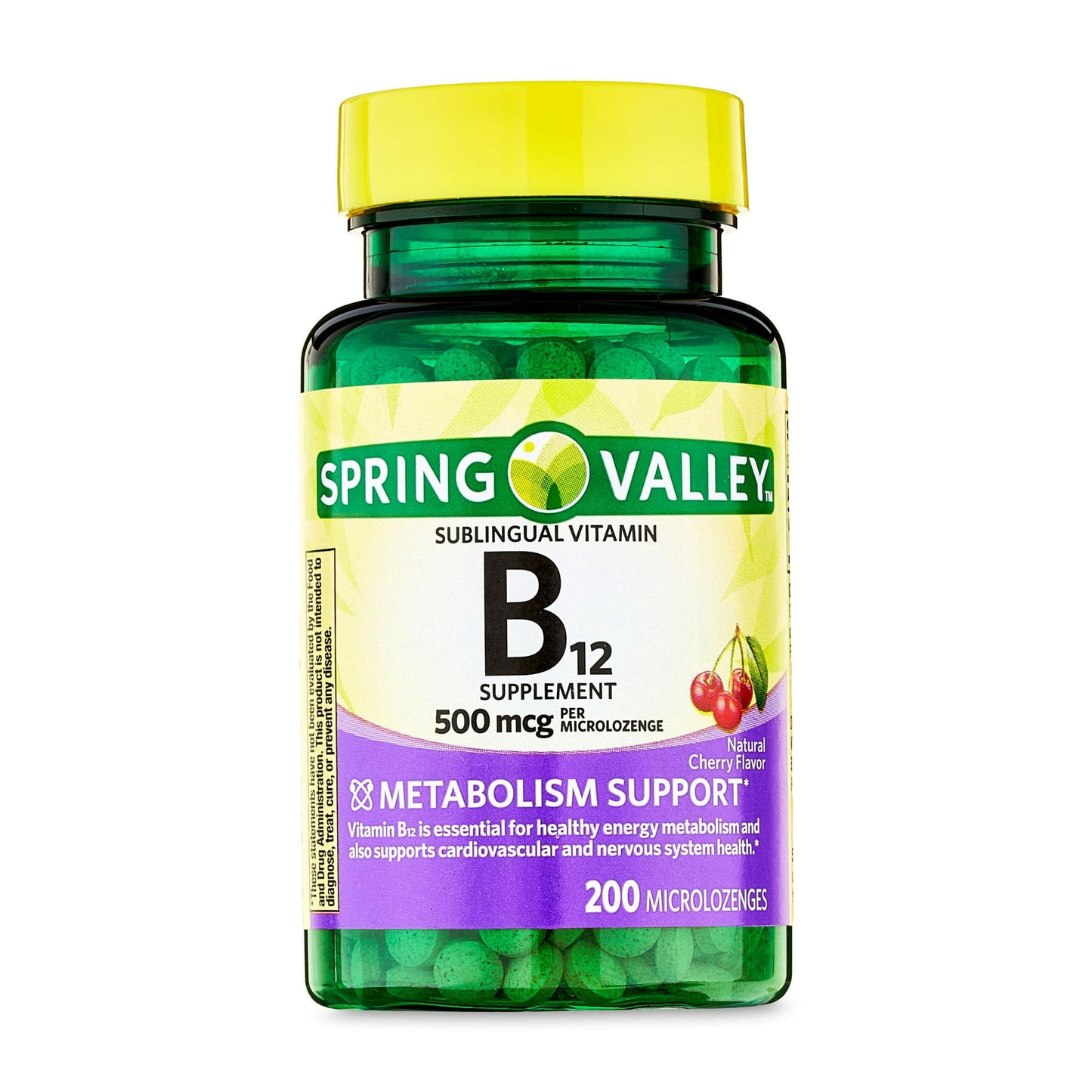 Spring Valley B12 micropastillas sublinguales cherry