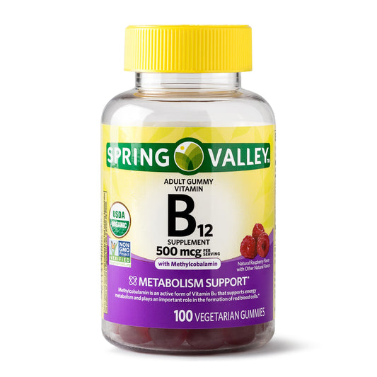 Spring Valley gomitas vitamina B12 sabor frutas naturales 100 unidades