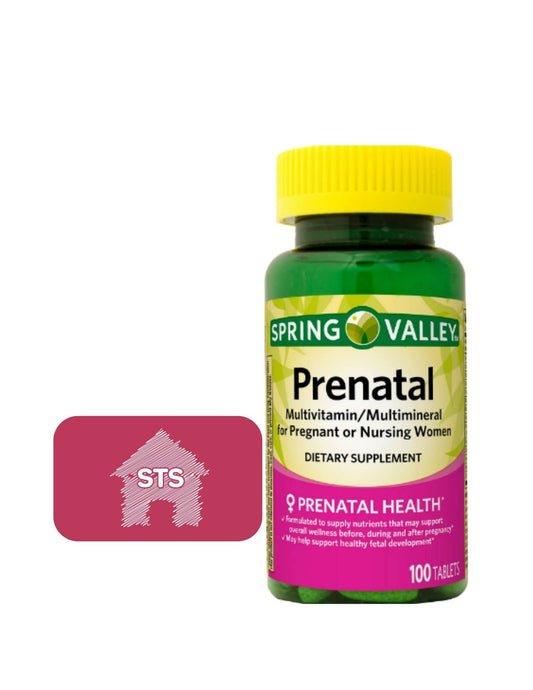 Spring Valley multivitamínico prenatal en tabletas para embarazo