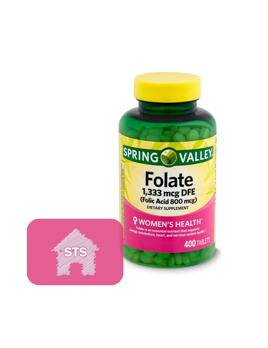 Spring Valley suplemento folato 1333 mcg 400 cápsulas