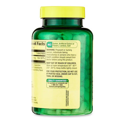Detalle ingredientes vitamina b12 2500mcg Spring Valley cereza