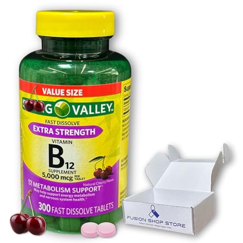 Spring Valley vitamina B12 tabletas sabor cereza caja frontal