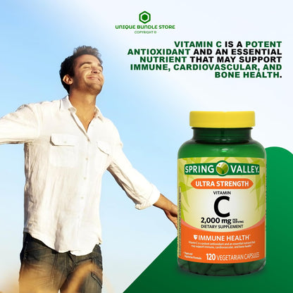 Spring Valley Vitamina C 2000mg caja y frasco