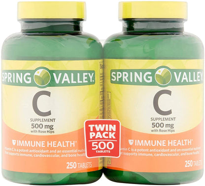 Spring Valley vitamina C 500mg escaramujo 250 tabletas