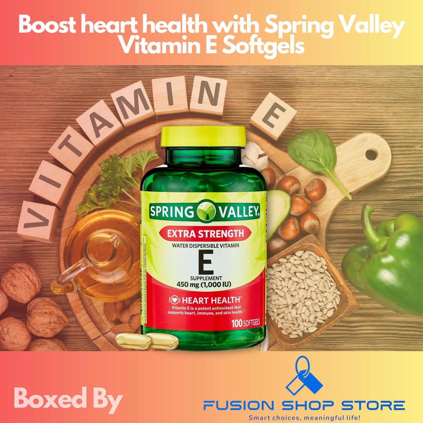 Spring Valley vitamina E puro libre de gluten sal lactosa