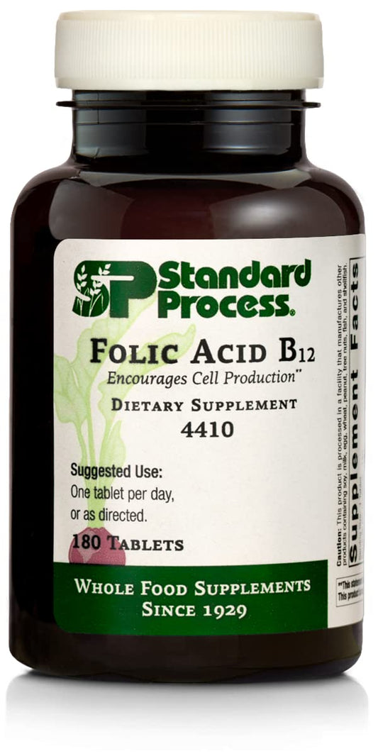 Standard Process Inc. frasco ácido fólico B12 180 tabletas