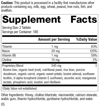 Standard Process Cataplex B GF cápsulas tabletas sin gluten