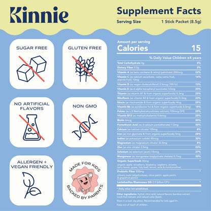 Stick individual Kinnie Kids mezcla multivitamínica naranja