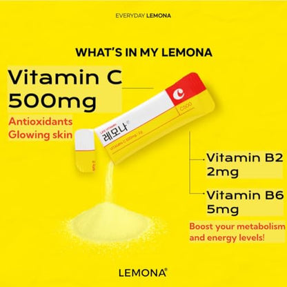 Sticks de vitamina C LEMONA sabor limón para piel y cabello