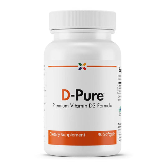 Stop Aging Now D-Pure Vitamina D3 5000 IU frasco 90 softgeles