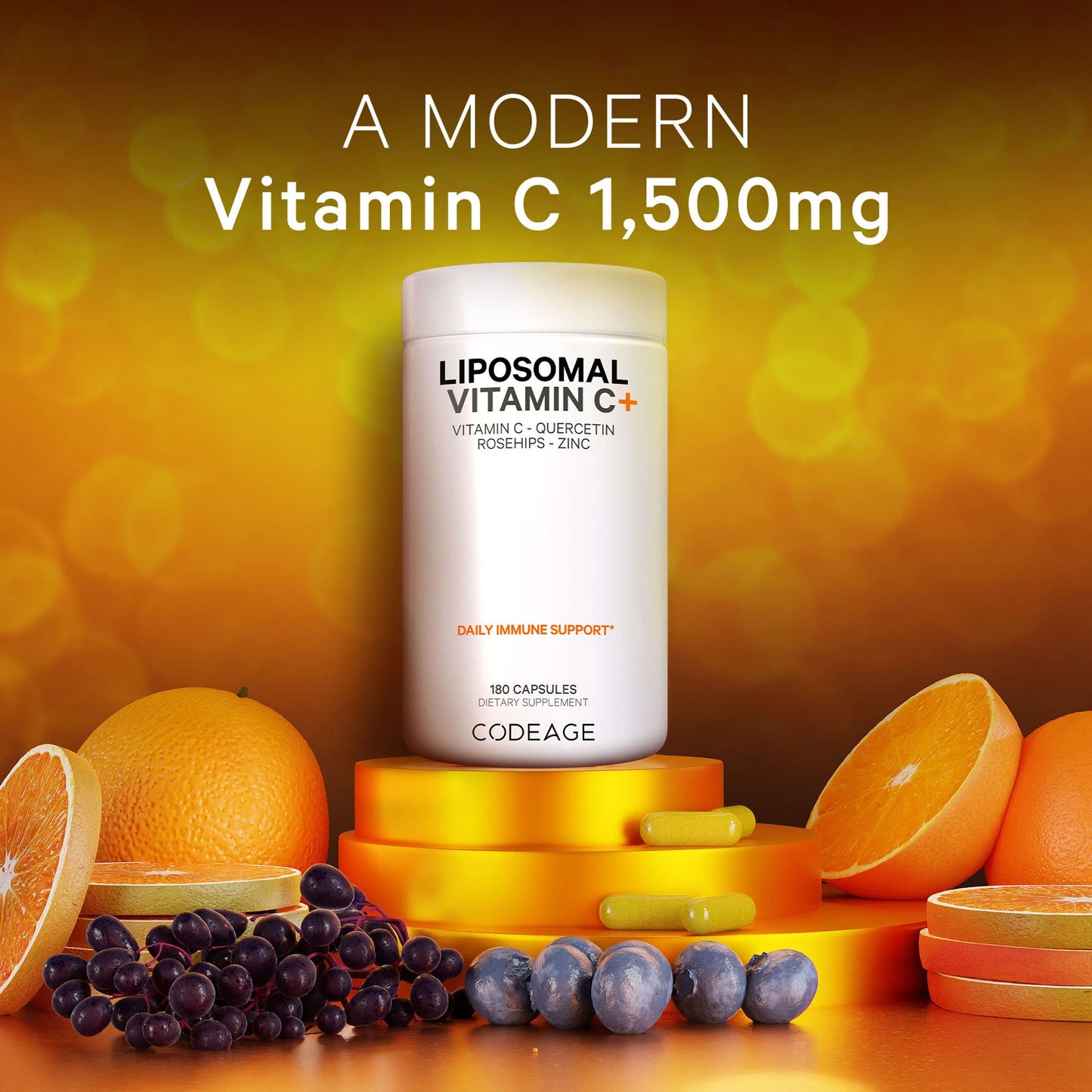 Suministro de dos meses de vitamina c y zinc Codeage