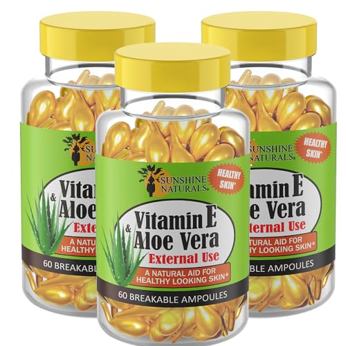 Caja y ampollas de hidratante Sunshine Naturals con vitamina E y aloe vera