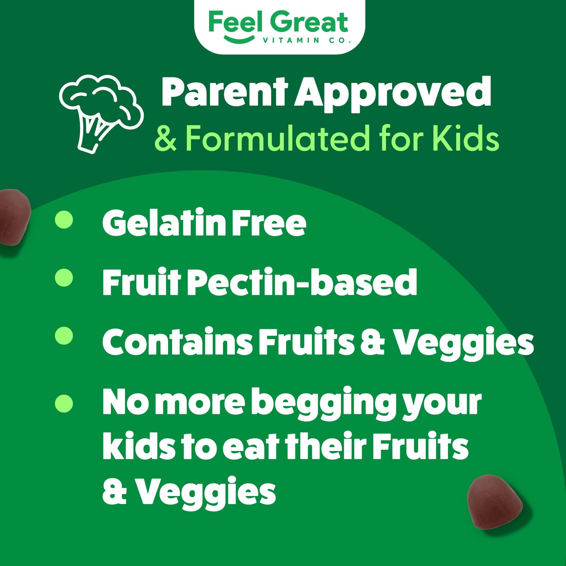 Información nutricional de gominolas de niños Super Greens