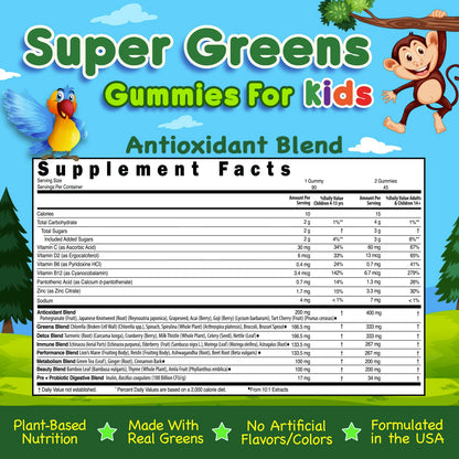 super gummies verdes con superfruits para niños