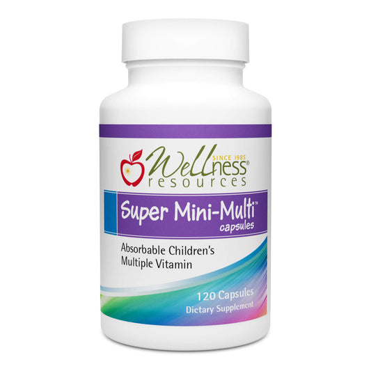 Frasco de multivitamínico infantil Super Mini-Multi de Wellness Resources