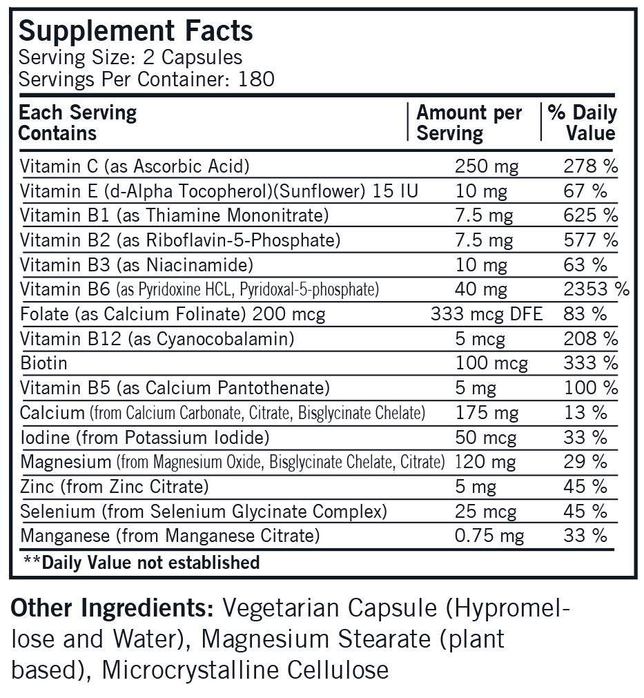 Etiquetas de ingredientes de Super Nu-Thera