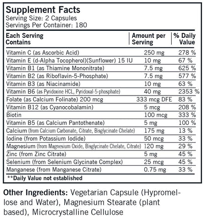 Etiquetas de ingredientes de Super Nu-Thera