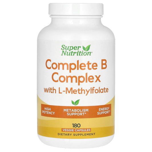Super Nutrition complejo B L-metilfolato 180 cápsulas veganas