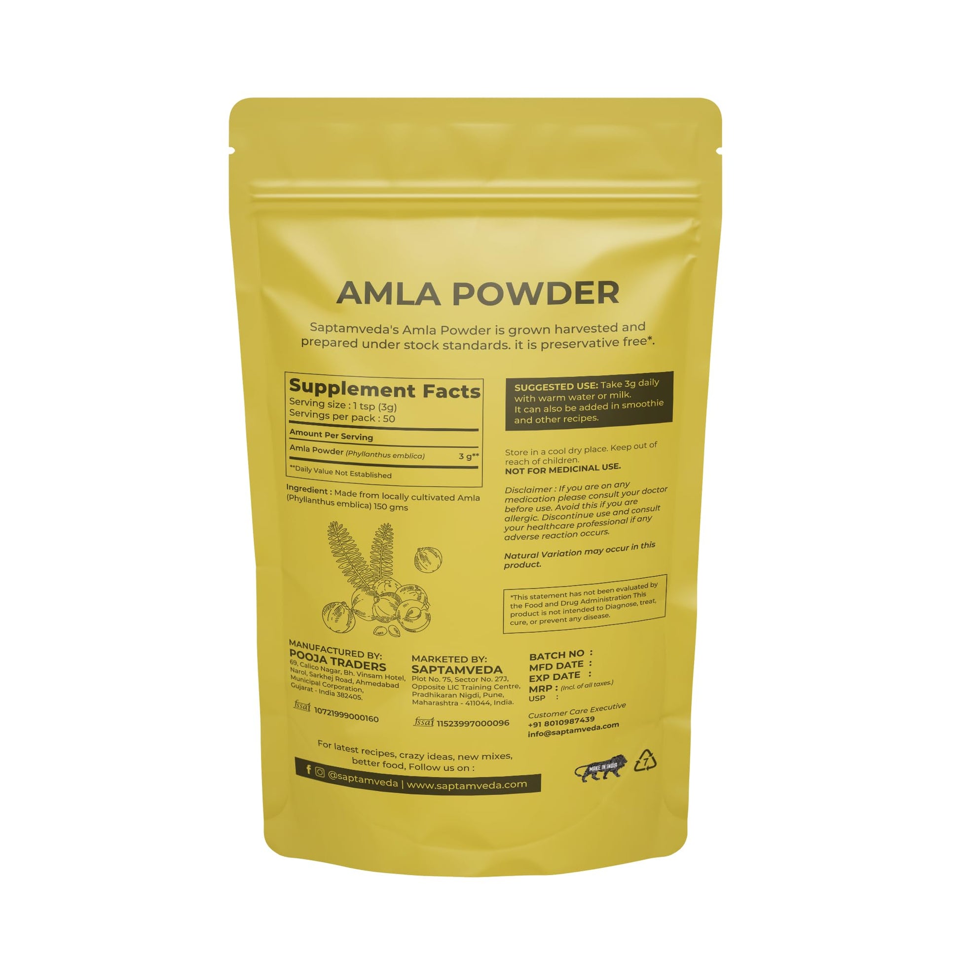 Superalimento polvo amla SAPTAMVEDA