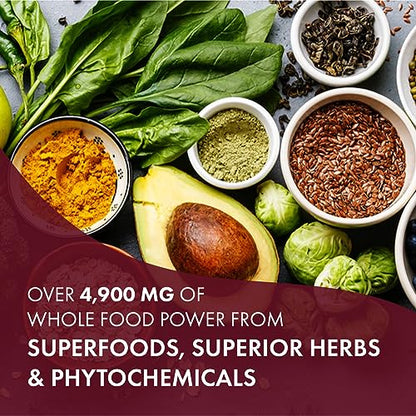 superalimentos y hierbas superiores del multivitamínico