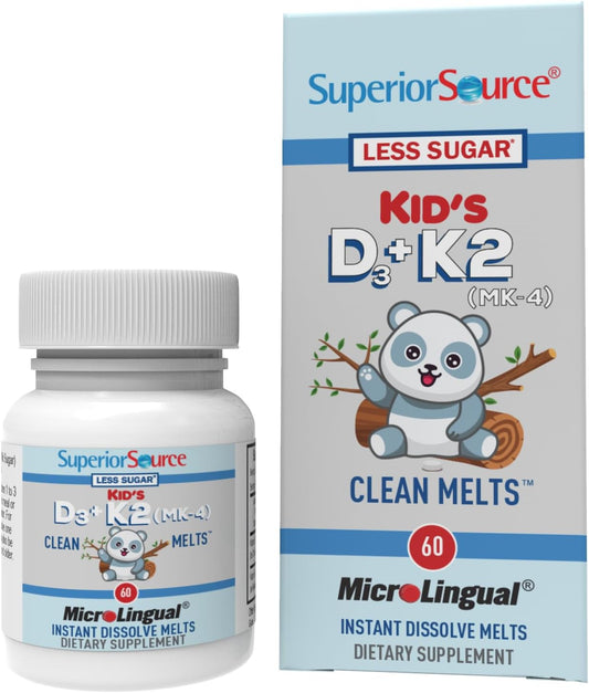 Superior Source D3 y K2 tabletas para niños 60 unidades