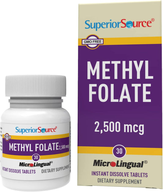 Superior Source metilfolato 5-MTHF tabletas microlinguales