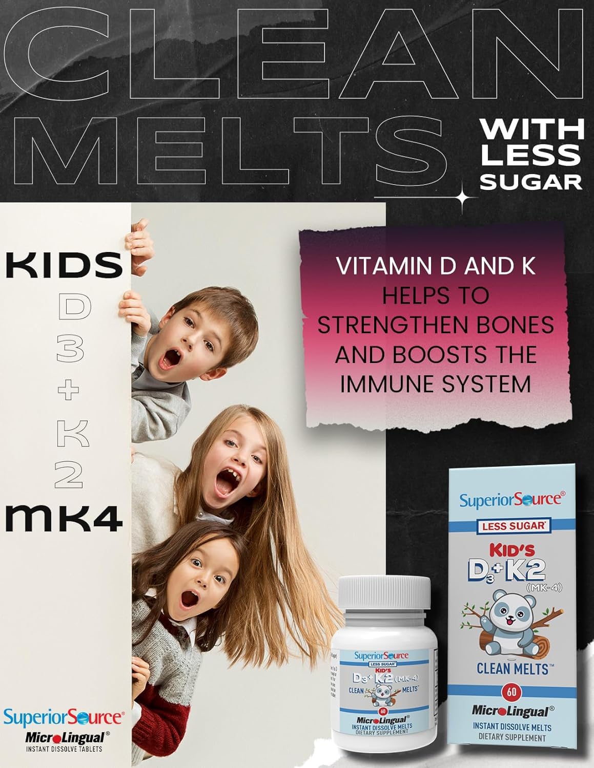 Superior Source suplemento vitamínico para niños en tabletas