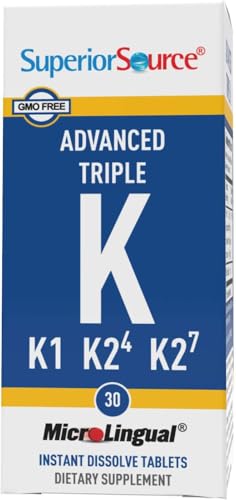 Superior Source Triple K salud ósea y apoyo cardiovascular tabletas sublinguales
