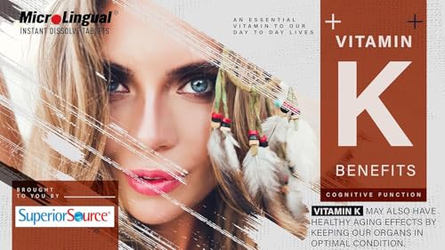 Superior Source Triple K envase y tabletas sublinguales vitamina k 30 unidades