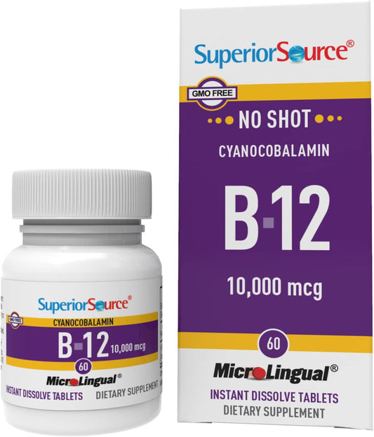 Superior Source Vitamin B-12 Cyanocobalamin paquete frontal