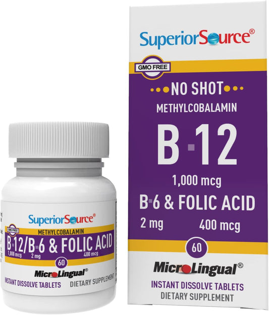 Superior Source vitamina b-12 tableta sublingual paquete